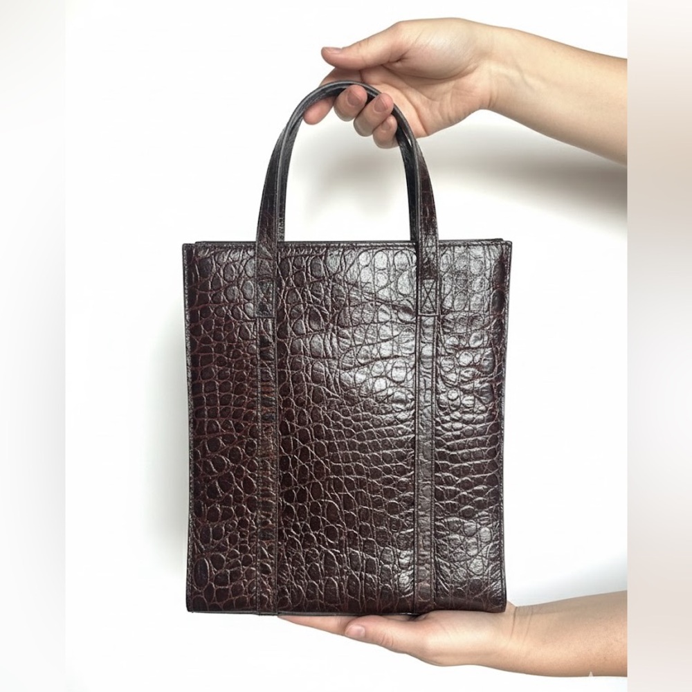 GAP Women’s Croc-Embossed Faux Leather Tote Bag – Magnetic Snap